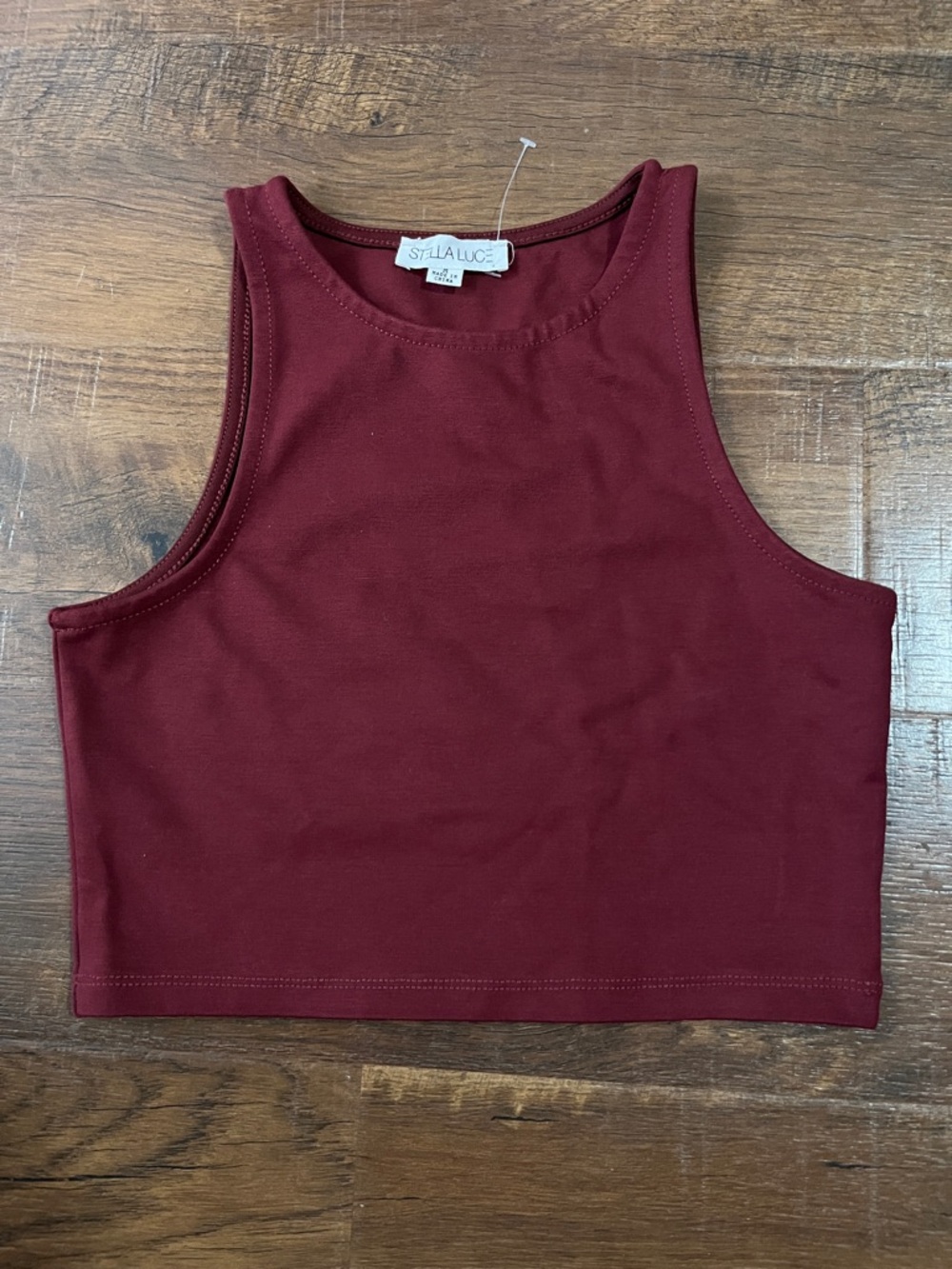 Stella Luce Wine Red Cropped Tank Top